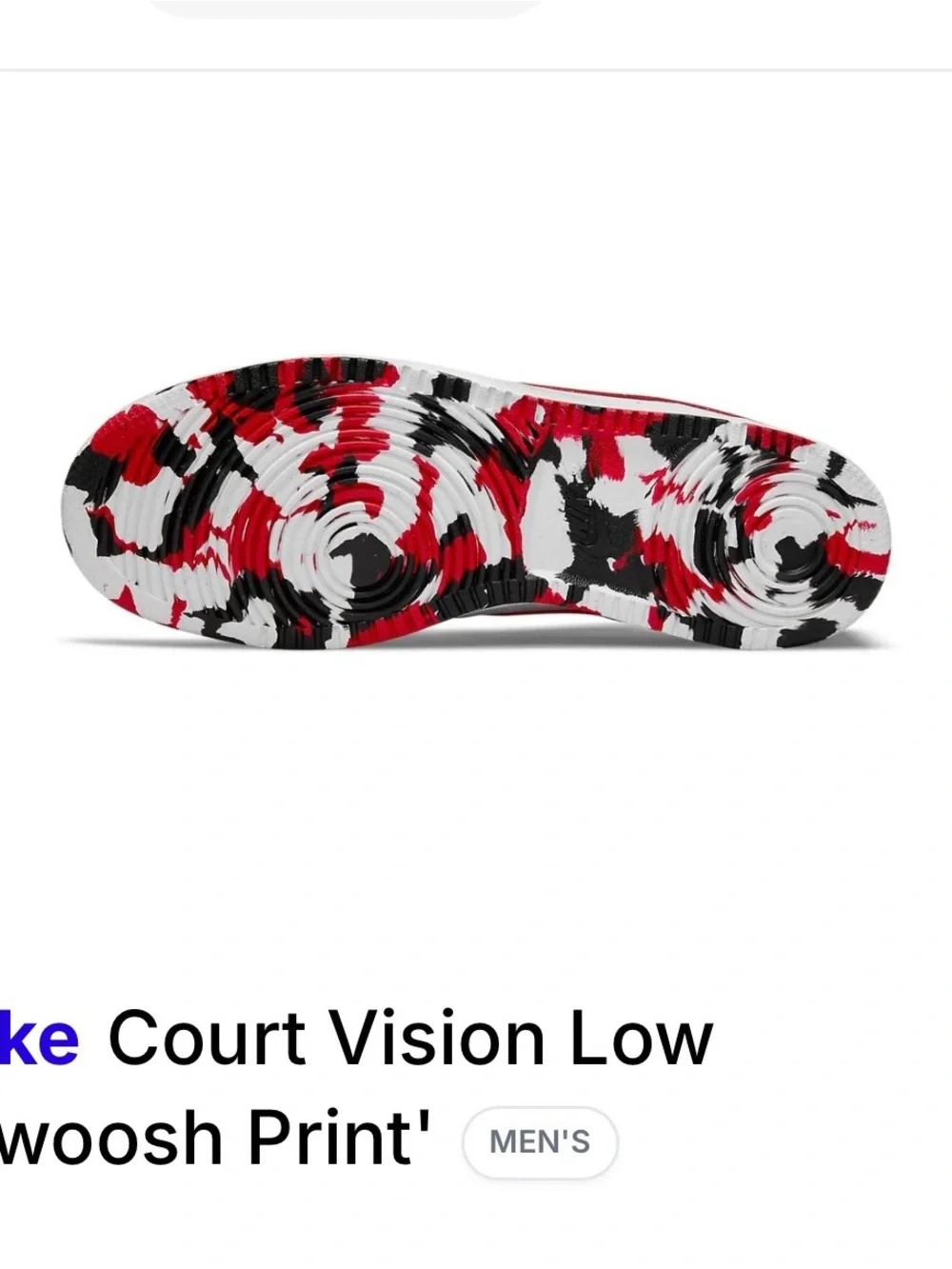 Nike court low vision White & Red Men's Low-Top